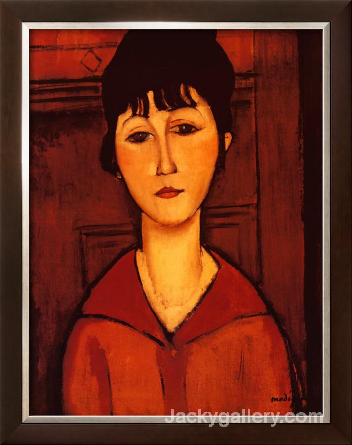 Woman in a Brown Dress by Amedeo Modigliani paintings reproduction